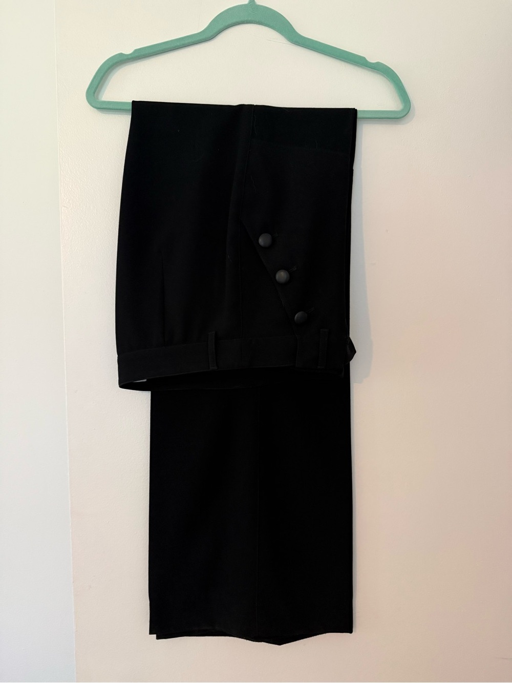 Zara Black Tailored Trousers with Side Button Accent